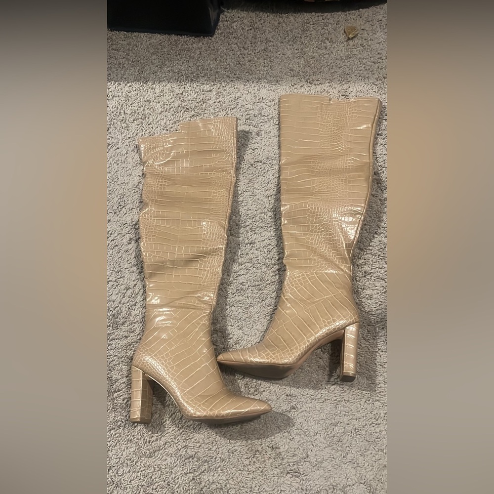 Nude Thigh high boots